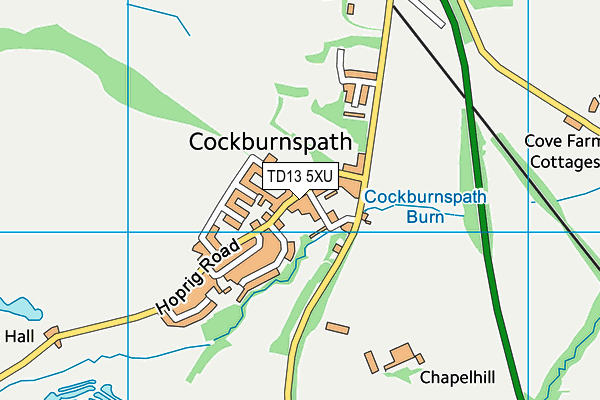 TD13 5XU map - OS VectorMap District (Ordnance Survey) TD13 5XU map - OS VectorMap District (Ordnance Survey)