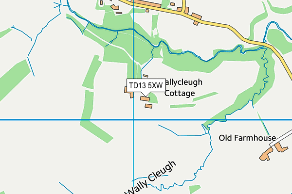 TD13 5XW map - OS VectorMap District (Ordnance Survey) TD13 5XW map - OS VectorMap District (Ordnance Survey)