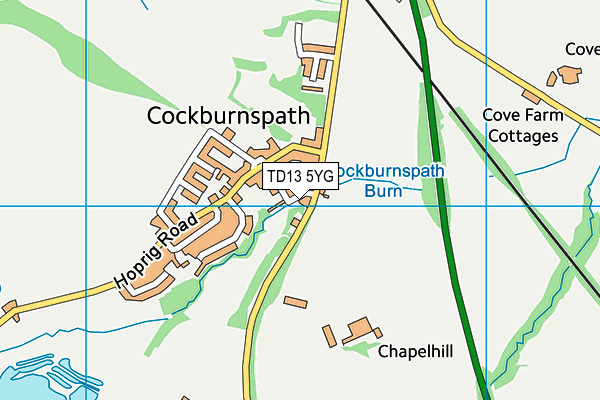TD13 5YG map - OS VectorMap District (Ordnance Survey) TD13 5YG map - OS VectorMap District (Ordnance Survey)