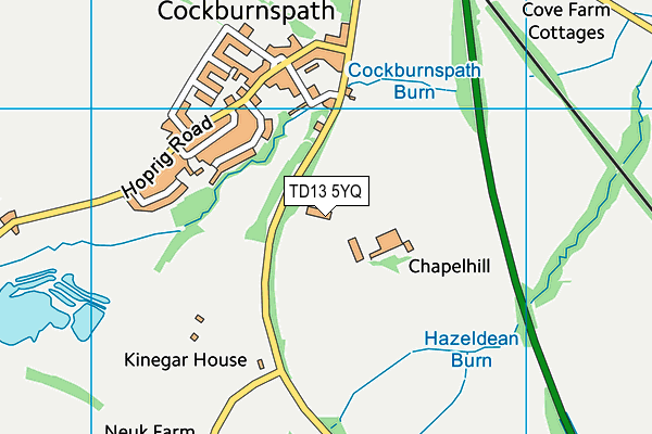 TD13 5YQ map - OS VectorMap District (Ordnance Survey) TD13 5YQ map - OS VectorMap District (Ordnance Survey)