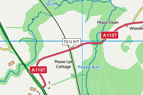 TD13 5YT map - OS VectorMap District (Ordnance Survey) TD13 5YT map - OS VectorMap District (Ordnance Survey)