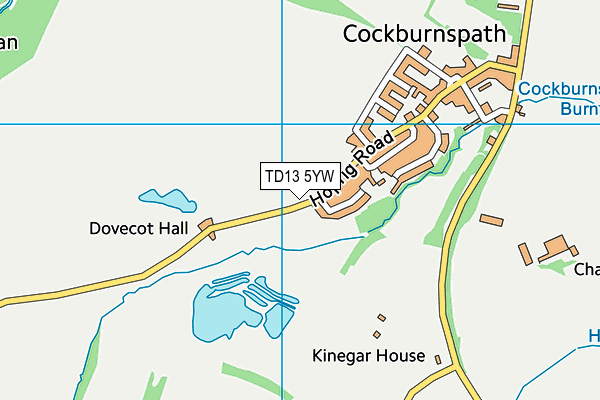 TD13 5YW map - OS VectorMap District (Ordnance Survey) TD13 5YW map - OS VectorMap District (Ordnance Survey)