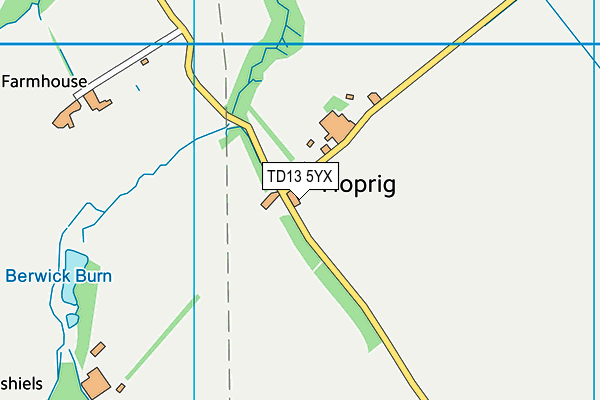 TD13 5YX map - OS VectorMap District (Ordnance Survey) TD13 5YX map - OS VectorMap District (Ordnance Survey)