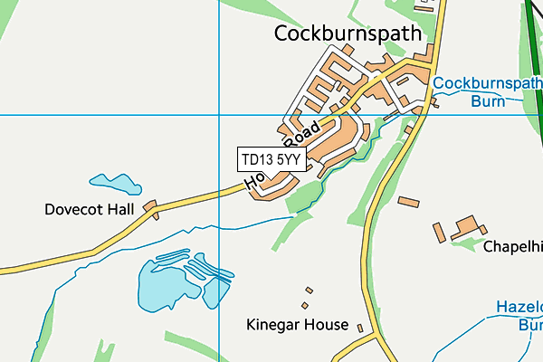 TD13 5YY map - OS VectorMap District (Ordnance Survey) TD13 5YY map - OS VectorMap District (Ordnance Survey)