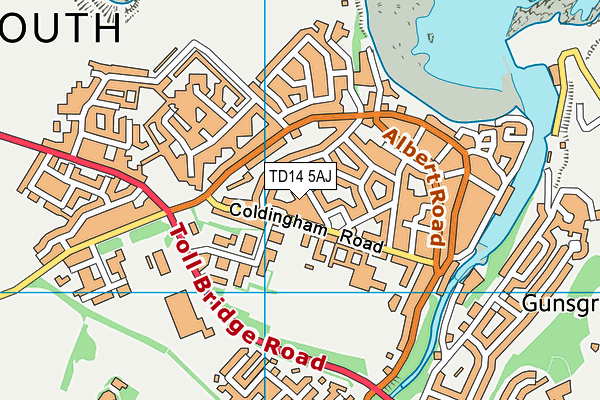 TD14 5AJ map - OS VectorMap District (Ordnance Survey) TD14 5AJ map - OS VectorMap District (Ordnance Survey)
