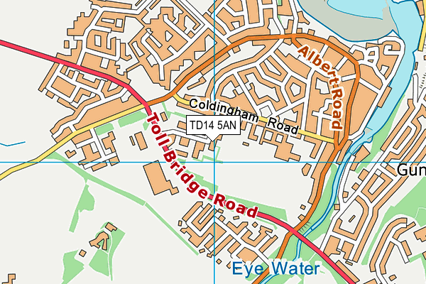 TD14 5AN map - OS VectorMap District (Ordnance Survey)