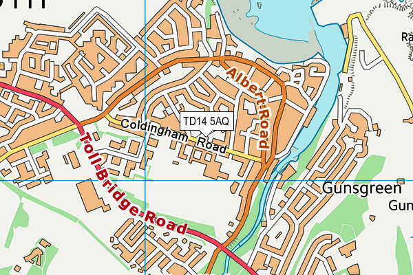 TD14 5AQ map - OS VectorMap District (Ordnance Survey) TD14 5AQ map - OS VectorMap District (Ordnance Survey)