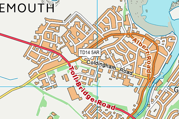 TD14 5AR map - OS VectorMap District (Ordnance Survey) TD14 5AR map - OS VectorMap District (Ordnance Survey)