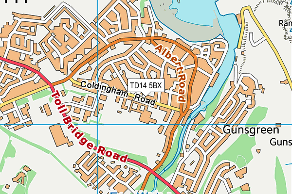 TD14 5BX map - OS VectorMap District (Ordnance Survey)