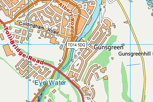 TD14 5DQ map - OS VectorMap District (Ordnance Survey)