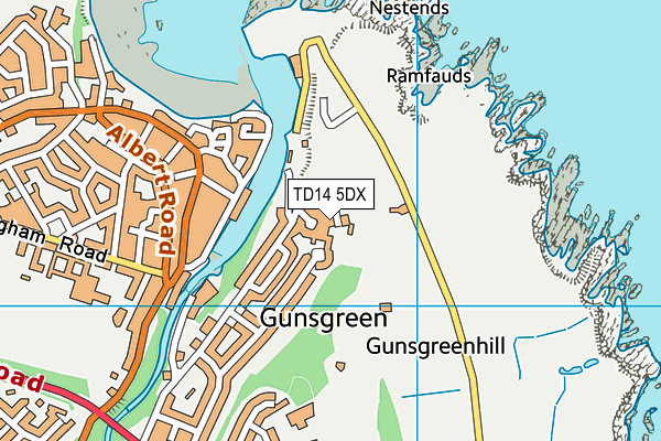 TD14 5DX map - OS VectorMap District (Ordnance Survey) TD14 5DX map - OS VectorMap District (Ordnance Survey)