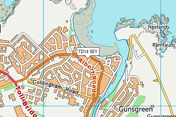 TD14 5EY map - OS VectorMap District (Ordnance Survey) TD14 5EY map - OS VectorMap District (Ordnance Survey)