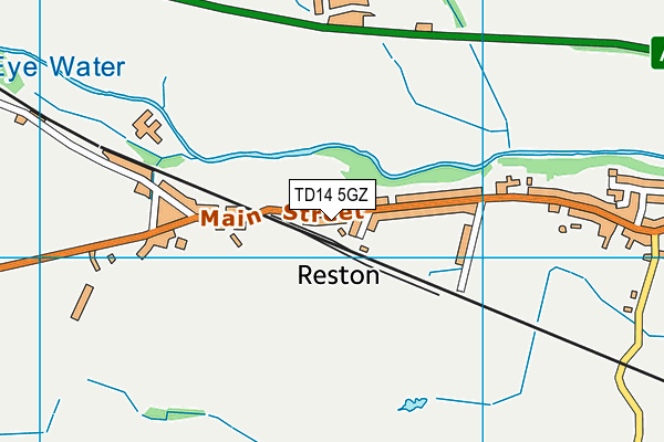 TD14 5GZ map - OS VectorMap District (Ordnance Survey)