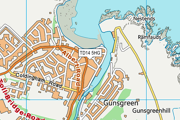 TD14 5HG map - OS VectorMap District (Ordnance Survey) TD14 5HG map - OS VectorMap District (Ordnance Survey)