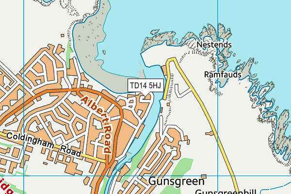 TD14 5HJ map - OS VectorMap District (Ordnance Survey) TD14 5HJ map - OS VectorMap District (Ordnance Survey)
