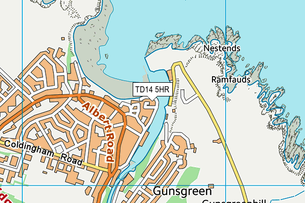 TD14 5HR map - OS VectorMap District (Ordnance Survey) TD14 5HR map - OS VectorMap District (Ordnance Survey)