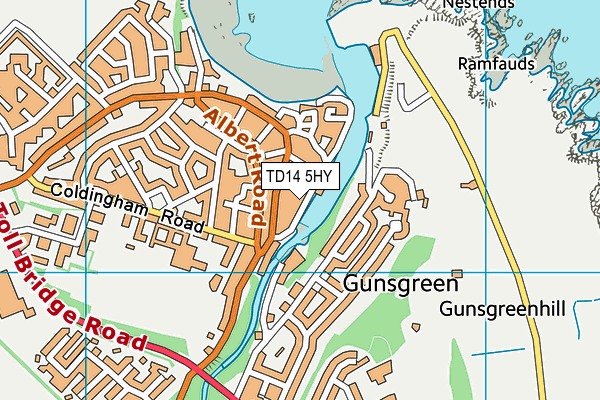 TD14 5HY map - OS VectorMap District (Ordnance Survey) TD14 5HY map - OS VectorMap District (Ordnance Survey)