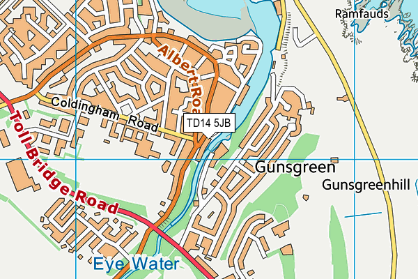 TD14 5JB map - OS VectorMap District (Ordnance Survey) TD14 5JB map - OS VectorMap District (Ordnance Survey)