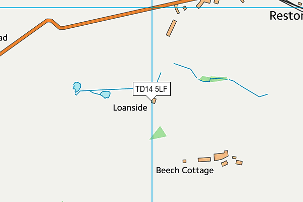 TD14 5LF map - OS VectorMap District (Ordnance Survey) TD14 5LF map - OS VectorMap District (Ordnance Survey)