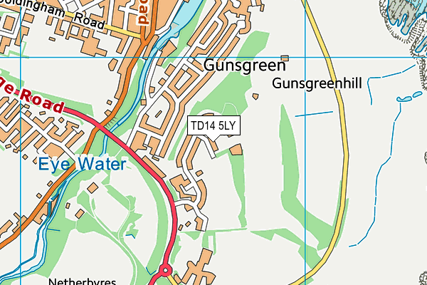 TD14 5LY map - OS VectorMap District (Ordnance Survey) TD14 5LY map - OS VectorMap District (Ordnance Survey)