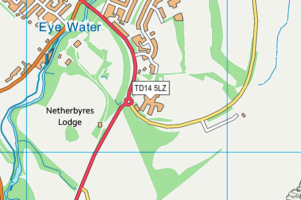 TD14 5LZ map - OS VectorMap District (Ordnance Survey)