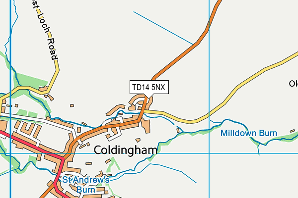 TD14 5NX map - OS VectorMap District (Ordnance Survey)