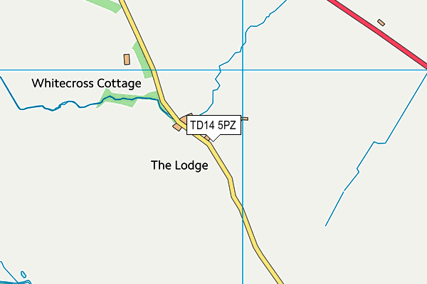 TD14 5PZ map - OS VectorMap District (Ordnance Survey)