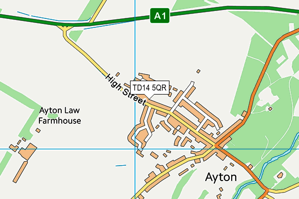 TD14 5QR map - OS VectorMap District (Ordnance Survey)