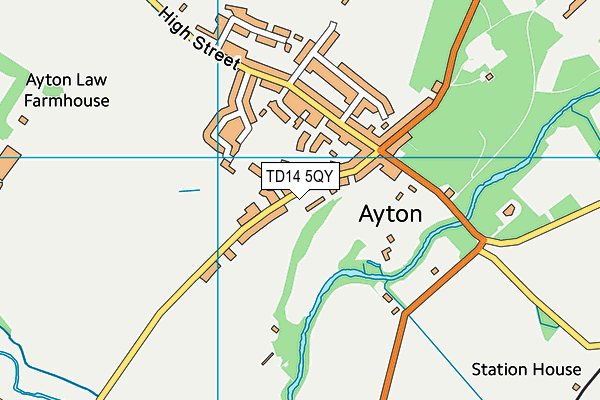 TD14 5QY map - OS VectorMap District (Ordnance Survey) TD14 5QY map - OS VectorMap District (Ordnance Survey)