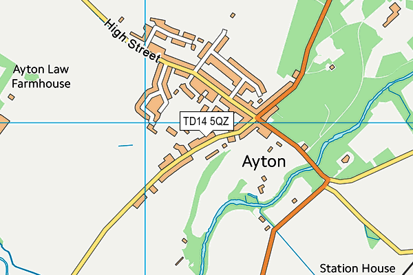 TD14 5QZ map - OS VectorMap District (Ordnance Survey)