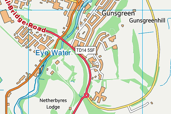 TD14 5SF map - OS VectorMap District (Ordnance Survey)