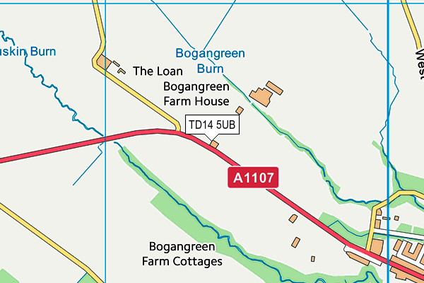 TD14 5UB map - OS VectorMap District (Ordnance Survey) TD14 5UB map - OS VectorMap District (Ordnance Survey)