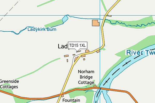 TD15 1XL map - OS VectorMap District (Ordnance Survey)