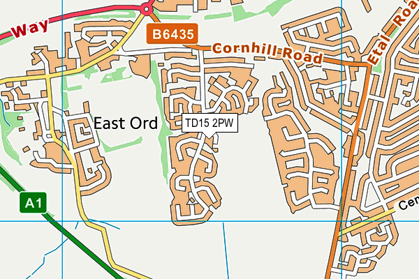 TD15 2PW map - OS VectorMap District (Ordnance Survey) TD15 2PW map - OS VectorMap District (Ordnance Survey)