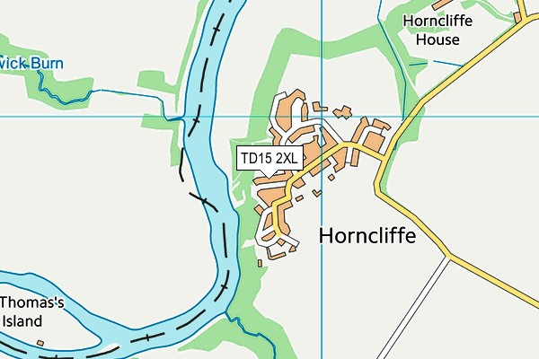 TD15 2XL map - OS VectorMap District (Ordnance Survey)
