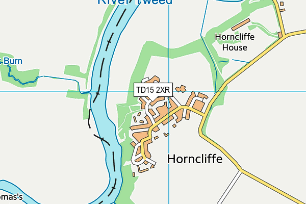 TD15 2XR map - OS VectorMap District (Ordnance Survey)