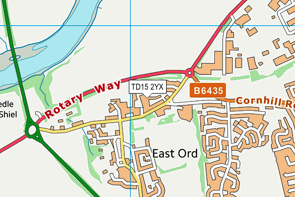 TD15 2YX map - OS VectorMap District (Ordnance Survey) TD15 2YX map - OS VectorMap District (Ordnance Survey)