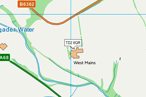 TD2 6QR map - OS VectorMap District (Ordnance Survey) TD2 6QR map - OS VectorMap District (Ordnance Survey)