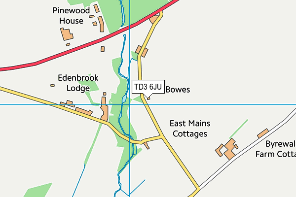 TD3 6JU map - OS VectorMap District (Ordnance Survey)