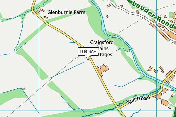 TD4 6AH map - OS VectorMap District (Ordnance Survey)