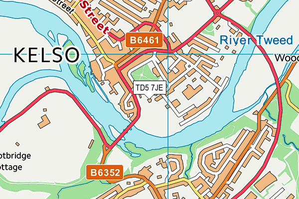TD5 7JE map - OS VectorMap District (Ordnance Survey) TD5 7JE map - OS VectorMap District (Ordnance Survey)