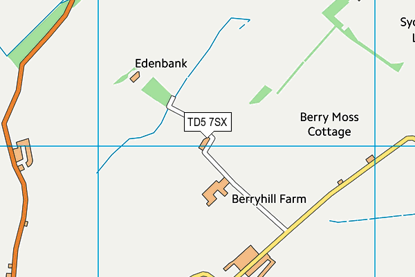 TD5 7SX map - OS VectorMap District (Ordnance Survey) TD5 7SX map - OS VectorMap District (Ordnance Survey)