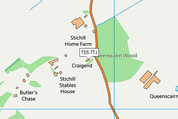TD5 7TJ map - OS VectorMap District (Ordnance Survey) TD5 7TJ map - OS VectorMap District (Ordnance Survey)