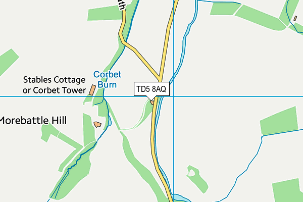 TD5 8AQ map - OS VectorMap District (Ordnance Survey) TD5 8AQ map - OS VectorMap District (Ordnance Survey)
