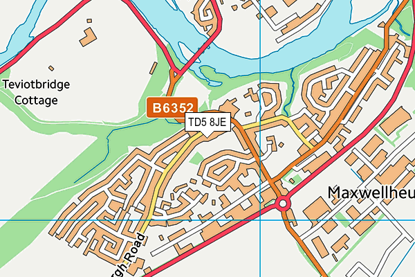 TD5 8JE map - OS VectorMap District (Ordnance Survey) TD5 8JE map - OS VectorMap District (Ordnance Survey)