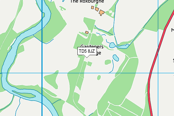 TD5 8JZ map - OS VectorMap District (Ordnance Survey) TD5 8JZ map - OS VectorMap District (Ordnance Survey)