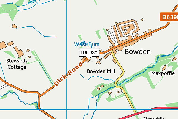 TD6 0SY map - OS VectorMap District (Ordnance Survey) TD6 0SY map - OS VectorMap District (Ordnance Survey)