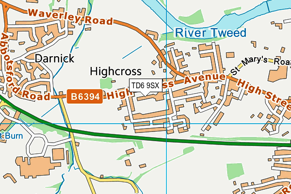 TD6 9SX map - OS VectorMap District (Ordnance Survey)