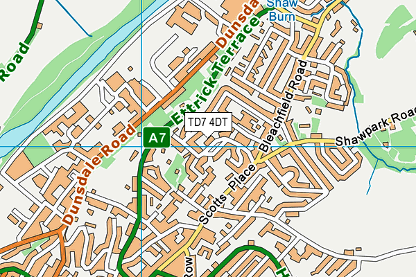 TD7 4DT map - OS VectorMap District (Ordnance Survey) TD7 4DT map - OS VectorMap District (Ordnance Survey)