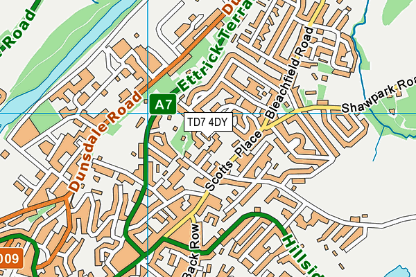 TD7 4DY map - OS VectorMap District (Ordnance Survey) TD7 4DY map - OS VectorMap District (Ordnance Survey)